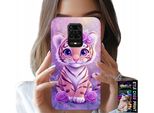 Custodia Per Xiaomi Note 9 Pro / 9S - Simpatica Tigre Su Sfondo Rosa + Vetro