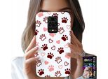 Custodia Per Xiaomi Note 9 Pro / 9S - Zampe Di Cane Su Sfondo Bianco, Cane, Gatto, Orsacchiotto