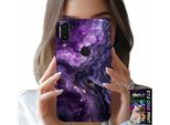 Caso Per Xiaomi Nota 7 - Viola Marmo Moda Signore + Vetro
