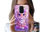 Custodia Per Xiaomi Note 9 - Simpatica Tigre Su Sfondo Rosa + Vetro