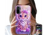 Custodia Per Xiaomi Note 10 / 10S - Simpatica Tigre Su Sfondo Rosa + Vetro