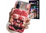 Custodia Per Xiaomi Note 10 Pro - Cuore Orsetto Rosa + Vetro