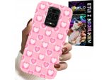 Pouzdro Pro Xiaomi Note 9 Pro / 9S - Cuori Check Rosa Custodia + Vetro