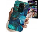 Custodia Per Xiaomi Note 9 - Retro In Marmo Blu-Verde