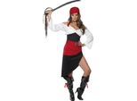 Smiffys - Costume Da Sposa Pirata Da Donna SM3509 (S) (Nero/Rosso/Bianco)