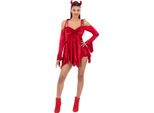 Smiffys - Costume Da Diavolo Per Donna SM3505 (S) (Rosso)