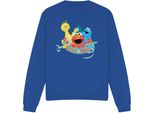 Sesame Street - Felpa "Deck The Halls"" Per Uomo/Donna Unisex, Design Natalizio TV26694 (S) (Blu Reale)"