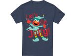 Sesame Street - Maglietta "Deck The Halls"" Per Uomo/Donna Unisex, Screziata, Design Natalizio TV26624 (M) (Blu)"