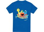 Sesame Street - Maglietta "Deck The Halls"" Per Uomo/Donna Unisex, Design Natalizio TV26623 (M) (Blu Reale)"