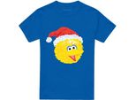 Sesame Street - Maglietta Per Uomo/Donna Unisex, Disegno Natalizio TV26641 (Xl) (Blu Reale)
