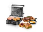 Forsmano Griglia A Contatto 2 In 1, Bistecchiera 1800W, Griglia Per Panini, Antiaderente, Piastre Rimovibili, Temperatura Regolabile, Griglia Elettrica, Per 2-3 Persone