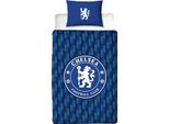 Set Di Biancheria Da Letto AG3977 (Letto Singolo) (Blu/Bianco) Chelsea Fc - Design Geometrico