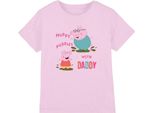 Peppa Pig - Maglietta "Pozze Di Fango Con Papà"" Per Bambina, Cotone TV25841 (116) (Rosa Chiaro)"