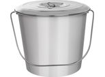 Orion | Secchio Per Alimenti - Argento - 12 Litri - 27 X 30 Cm - Acciaio Inox - Con Coperchio