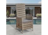Mucola Sedia Da Giardino Poltrona Da Giardino Regolabile Reclinabile Grigio Polyrattan Mobili Da Giardino Sedute Da Balcone Mobili Reclinabili Funzione Reclinabile