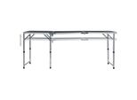 Tavolo Da Campeggio Pieghevole In Alluminio Grigio 180 X 60 Cm