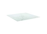 Syfax™ Piano Tavolo Bianco 60X60 Cm 6 Mm Vetro Temperato Design Marmo