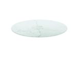 Syfax™ Piano Per Tavolo Bianco Ø40X0,8 Cm Vetro Temperato Design Marmo