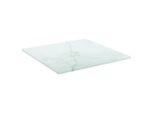 Syfax™ Piano Tavolo Bianco 30X30 Cm 6 Mm Vetro Temperato Design Marmo