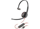 Hp Inc. Poly Blackwire 3210 - Serie Blackwire 3200 - Cuffia Auricolare - On-Ear - Cablata - USB-A - Nero - Certificata Skype