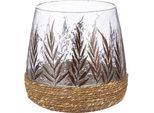 Gilde Windlicht, Konisch, "Greenery"", Blattdesign, Glas, GrüN, , H. 20 Cm, D. 20 Cm 51437"