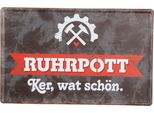 Gilde Schild, Rechteckig, "Ruhrpott"", Spruch, Metall, Schwarz, Ve 6, 2 StüCk Wie Abgebildet, B. 30 Cm, H. 19 Cm 53665"