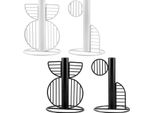 Gilde Kerzenleuchter, "Black&White"", Metall, Schwarz, Weiß, Ve 8, 4 StüCk Wie Abgebildet, H. 16 Cm, D. 12 Cm 69637"