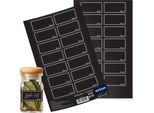 Orion | Etichette Autoadesive - Nero - 28 Pezzi - 4,7X2,5 Cm - Etichette Per Spezie - Per Barattoli Di Conserva