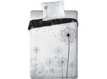 Faro Lino Dandelion Bianco E Nero Cotone, 140/200, 70/90 Cm