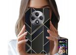 Custodia Per Oppo Reno12 F / 12Fs 5G - Cornici Dorate, Motivi Eleganti + Vetro