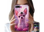 Custodia Per Huawei Y7 2018 - Simpatico Chihuahua Su Sfondo Rosa Con Fiori