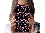Custodia Per Huawei Y7 2018 - Nastro Nero E Rosa Con Fiocchi