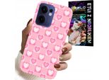 Custodia Per Oppo Find X5 Lite - Cuori A Quadri Rosa Custodia + Vetro
