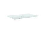 Vidaxl Piano Del Tavolo Bianco 100X62 Cm In Vetro Temperato 8 Mm Effetto Marmo