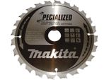 Lama Per Sega Circolare Makita, Specialized, Tct Tct - 210 Mm X 30 Mm - 1,9 Mm - 24 Denti - Legno Con Chiodi