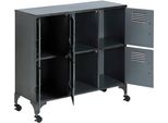 Armadio Nero A 6 Ante "Sevin"" - Metallo - Atmosphera CréAteur D'intéRieur"