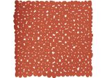 Msv Tappeto Per Doccia Tappeto Per Vasca Da Bagno Tappeto Antiscivolo "Pebble"" - Antibatterico Antiscivolo Con Ventose - Terracotta - 53X53 Cm"