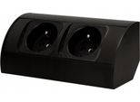 Presa Di Corrente Angolare Orno OR-AE-1303/B, 2X Presa 230V, Cavo Senza Spina, Nero