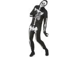 Costume Da Scheletro Di Halloween Per Uomo Bianco E Nero - M/L