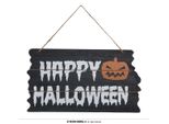 Halloween Pumpkin Sign Spooky Door Decoration Happy Halloween Festive Wall Hanging Decoration Autumn Celebration Festive Design, Colore: Nero