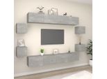 Maison Exclusive - Set Mobili Porta Tv 8Pz Grigio Cemento In Legno Multistrato