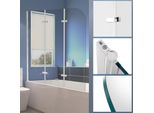 Jopassy Bagno Allegato Doccia Schermo Pieghevole Vasca Da Bagno Cabina Doccia In 6 Mm Nano 180 ° Esg Vetro Trasparente Destra E Sinistra Montabile 3 Pezzi Pieghevole 120 * 140CM Argento