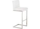 In And Outdoormatch Sgabello Da Bar Cortez - Con Schienale - Set Di 1 - Ergonomico - Sgabelli Da Bar Per Cucina O Mensa - Bianco - Altezza Seduta 77Cm