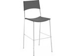 In And Outdoormatch Sgabello Da Bar Elvis - Con Schienale - Altezza Regolabile - Set Di 1 - Ergonomico - Sgabello Da Bar - Cucina - Grigio - 77Cm