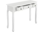 In And Outdoormatch Consolle Nona - Tavolino - Con 3 Cassetti - 100X35X78 Cm - Bianco - Design Moderno