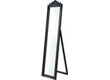 In And Outdoormatch Specchio Freestanding Eulah - Con Cornice Barocca - Regolabile - 160 X 40 Cm - Nero - Legno Di Eucalipto - Aspetto Lussuoso