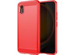 Avizar, Custodia Protettiva Flessibile Per Samsung Galaxy Xcover 7, Effetto Carbonio, Rosso