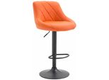 In And Outdoormatch Sgabello Da Bar In Pelle Adele - Arancione Nero - Altezza Seduta 60-81 Cm - Sgabelli Da Bar Ergonomici - Regolabili In Altezza - Set Di 1 - Con Schienale - Per Cucina E Bar