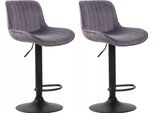 In And Outdoormatch Sgabello Da Bar Lonie - Grigio Nero - Altezza Seduta 60-82 Cm - Set Di 2 - Regolabile In Altezza - Per Cucina E Bar - Con Schienale - Sgabelli Da Bar Ergonomici