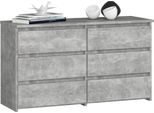 Comò Elegante CL100 Con 6 Cassetti In Colore Cemento Per Stoccaggio E Design Raffinato